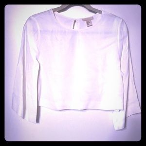 White 3/4 sleeved crop top